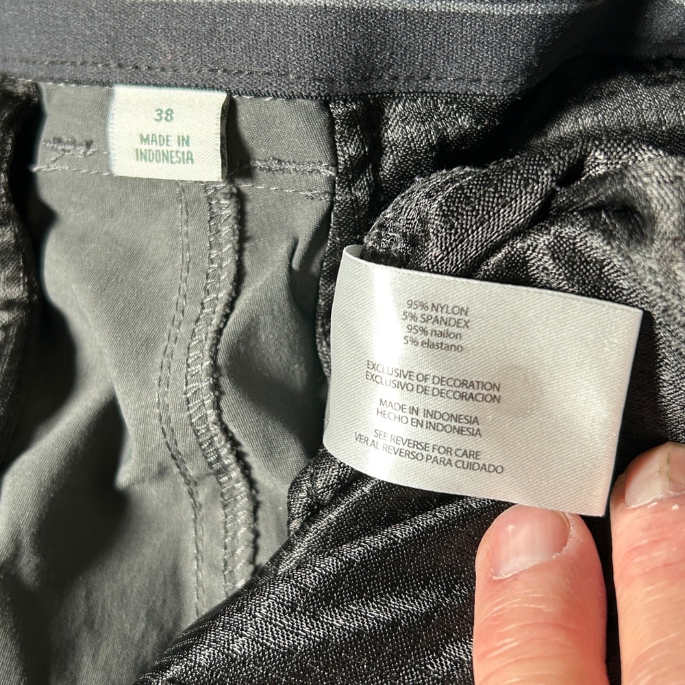 Orvis Cargo Shorts Men 38 Gray Solid Stretch Nylon Outdoor Hiking Casual - Picture 4 of 13